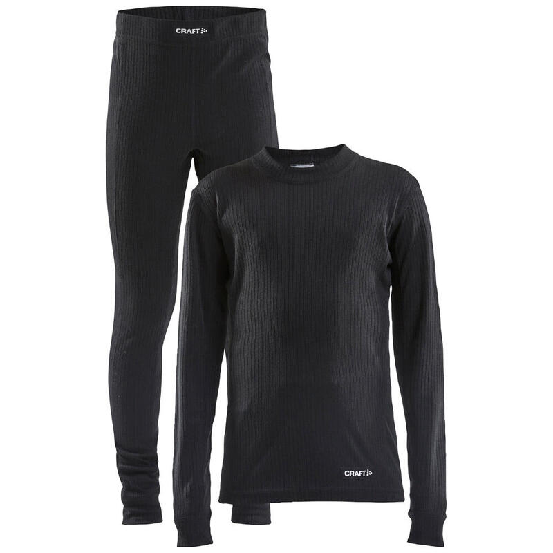 Thermo set craft CORE DRY BASELAYER zwart voor kinderen