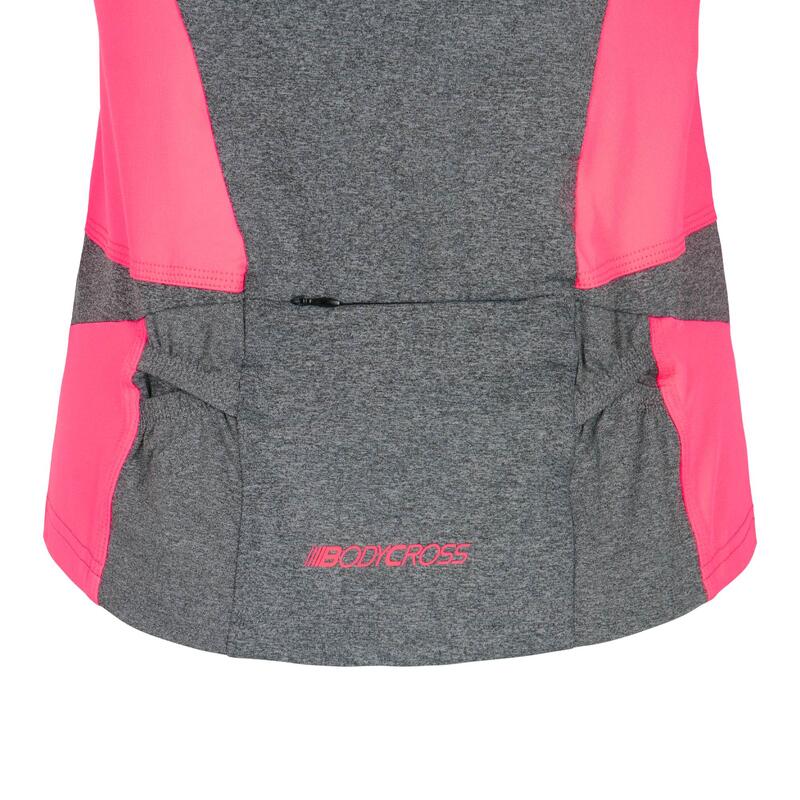 T-shirt de Trail Milie - Noir/Corail - Femme