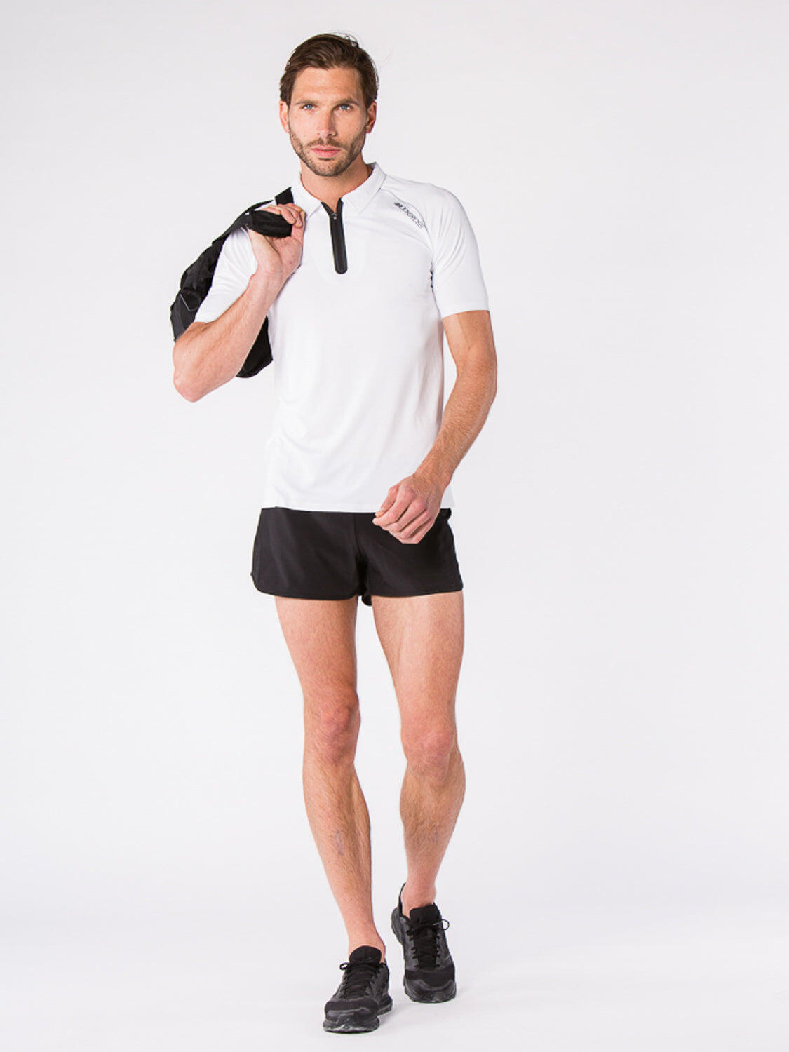 Polo OSVAL homme blanc technique zip waterproof thermocollé 5/7