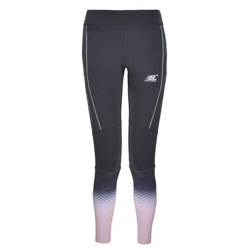 Futó leggings 2 zsebbel és 2 fényvisszaverő sávval Aimy - Fekete - Nő