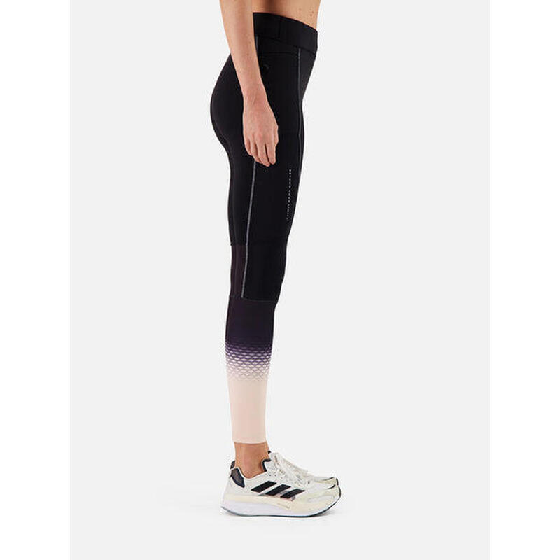 Futó leggings 2 zsebbel és 2 fényvisszaverő sávval Aimy - Fekete - Nő
