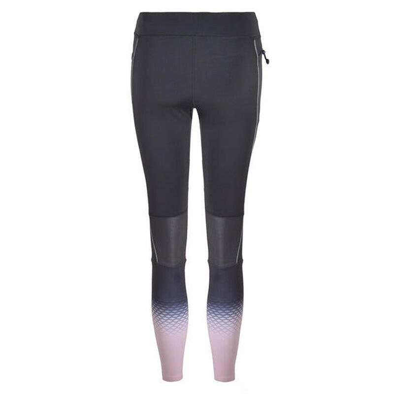 Futó leggings 2 zsebbel és 2 fényvisszaverő sávval Aimy - Fekete - Nő