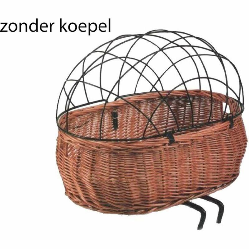 Rieten Hondenfietsmand Pluto Ovaal 50X37X20Cm Voor Stuurbevestiging