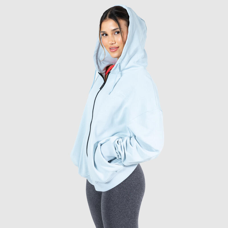 Damen Zip Hoodie Tara Hellblau für Sport & Freizeit