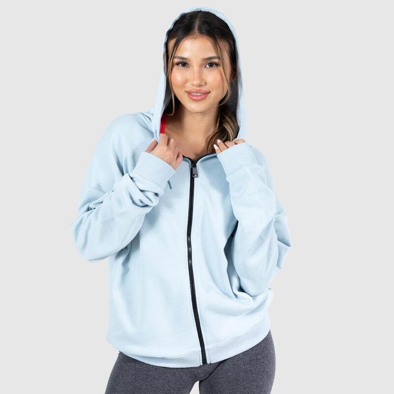 Damen Zip Hoodie Tara Hellblau für Sport & Freizeit