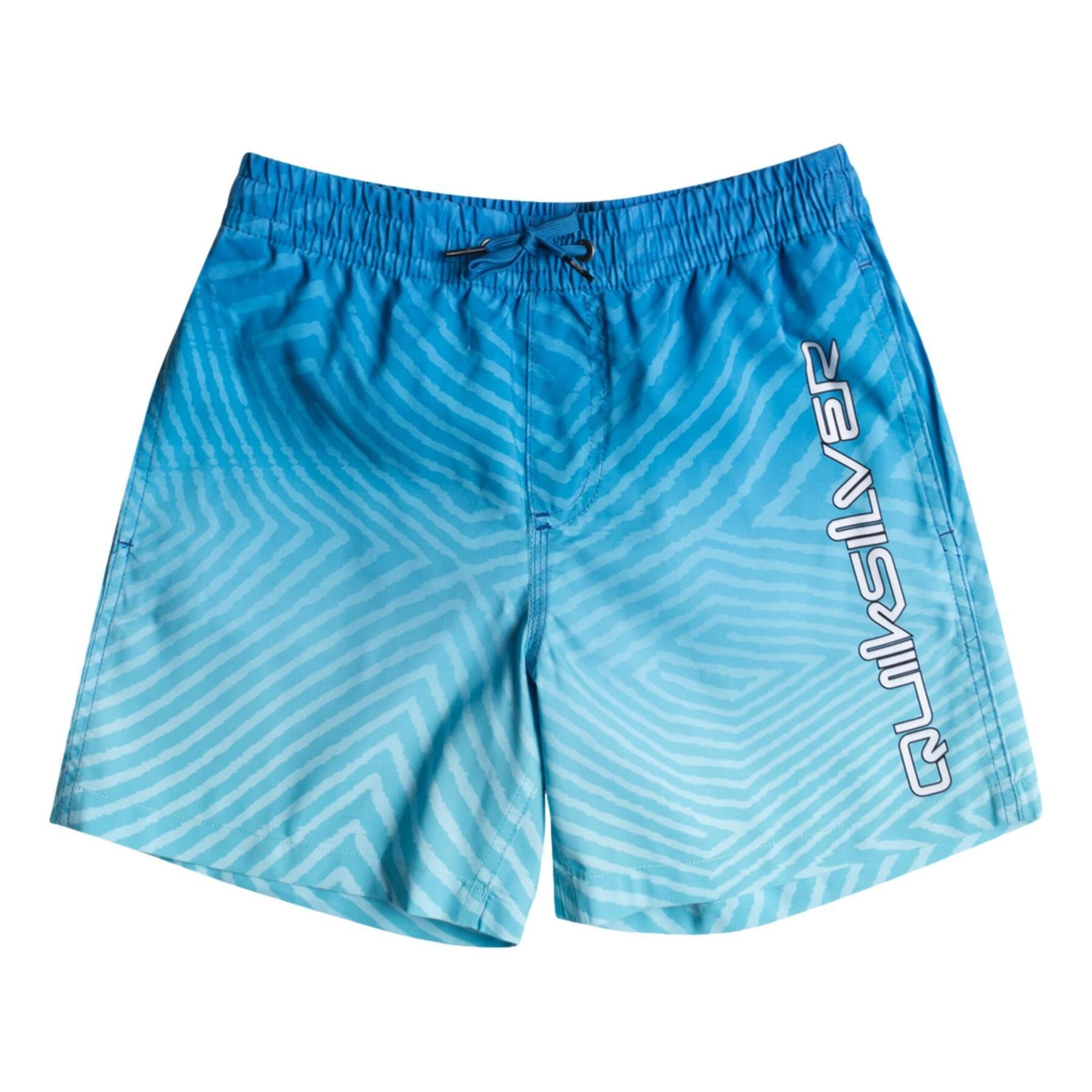 QUIKSILVER Quiksilver Boys Everyday Warped Logo 14" Swim Shorts - Snorkel Blue