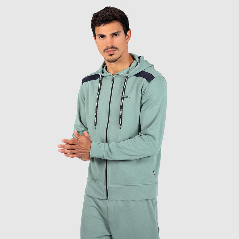 Herren Zip Hoodie Johnny Grün für Sport & Freizeit