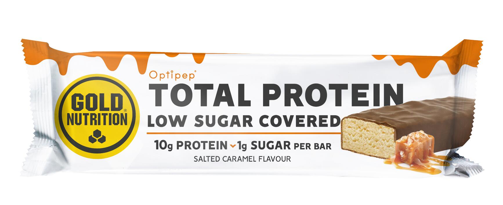 GOLD NUTRITION PROTEIN BAR LOW SUGAR COVERED CARAMELO SALGADO - 30 G