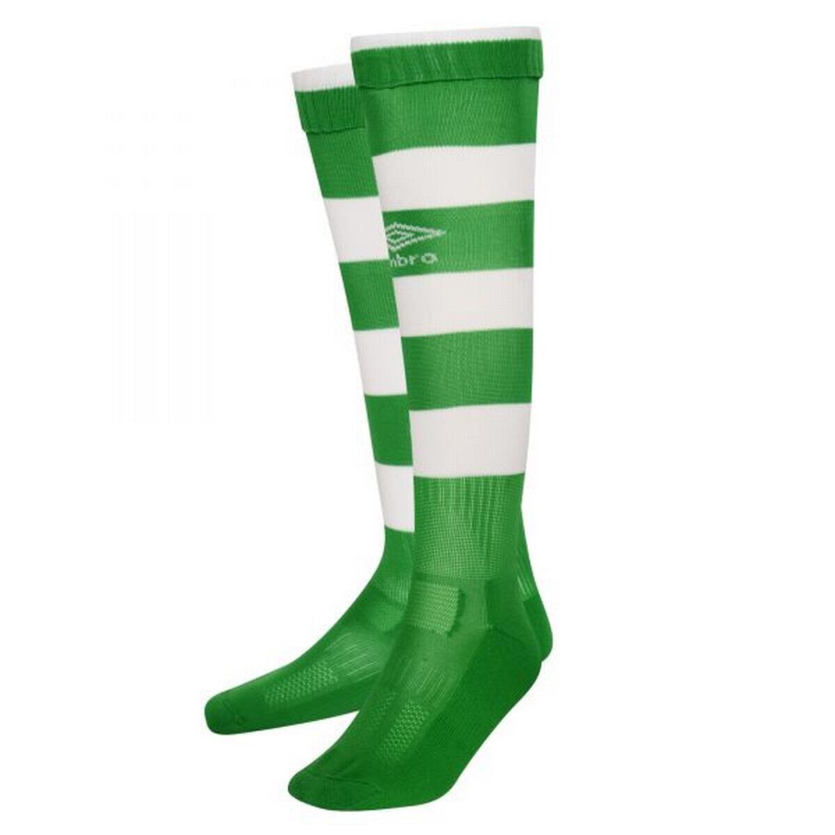 Mens Hoop Stripe Socks (Emerald Green/White) 1/1