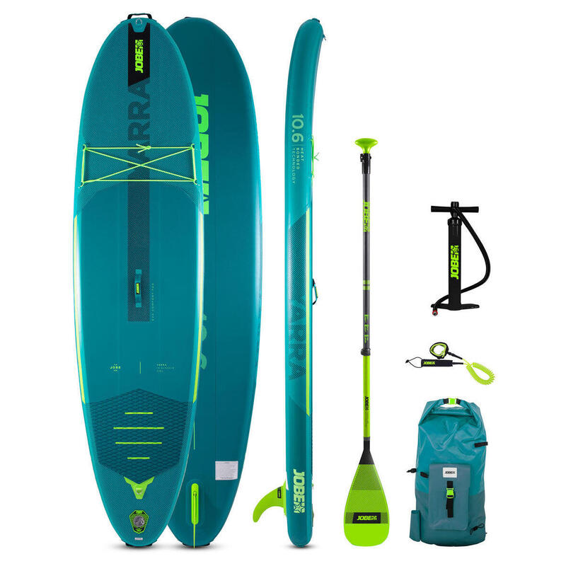 JOBE SUP Board Package  -  Unisex  -  Yarra 10.6 Inflatable Paddle Board Package