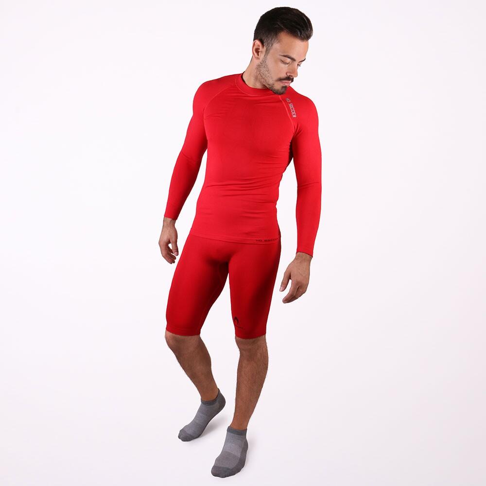 Pantaloni termici corto adulti Ho Soccer rosso 3/3