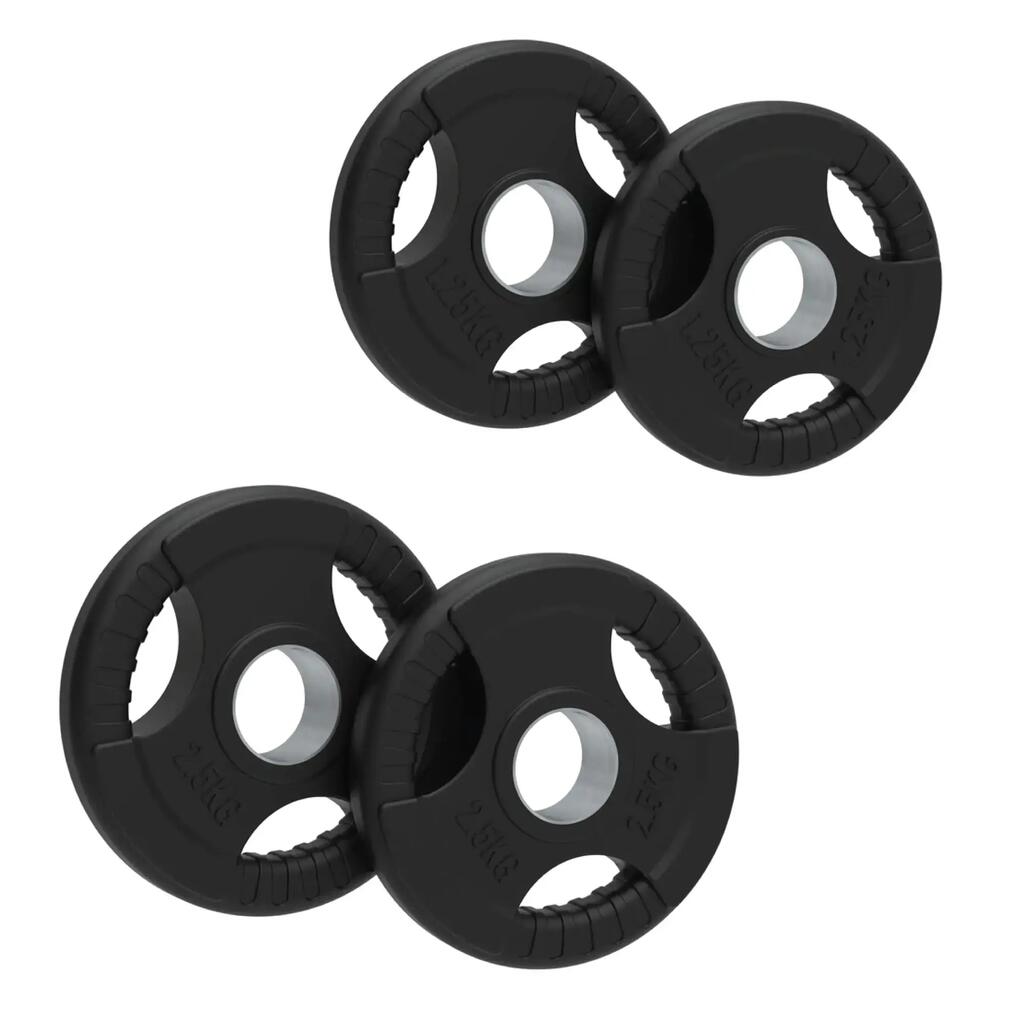 Олимпийски гумени тежести Tri-Grip, черни, комплекти, чифтове, 7,5 кг