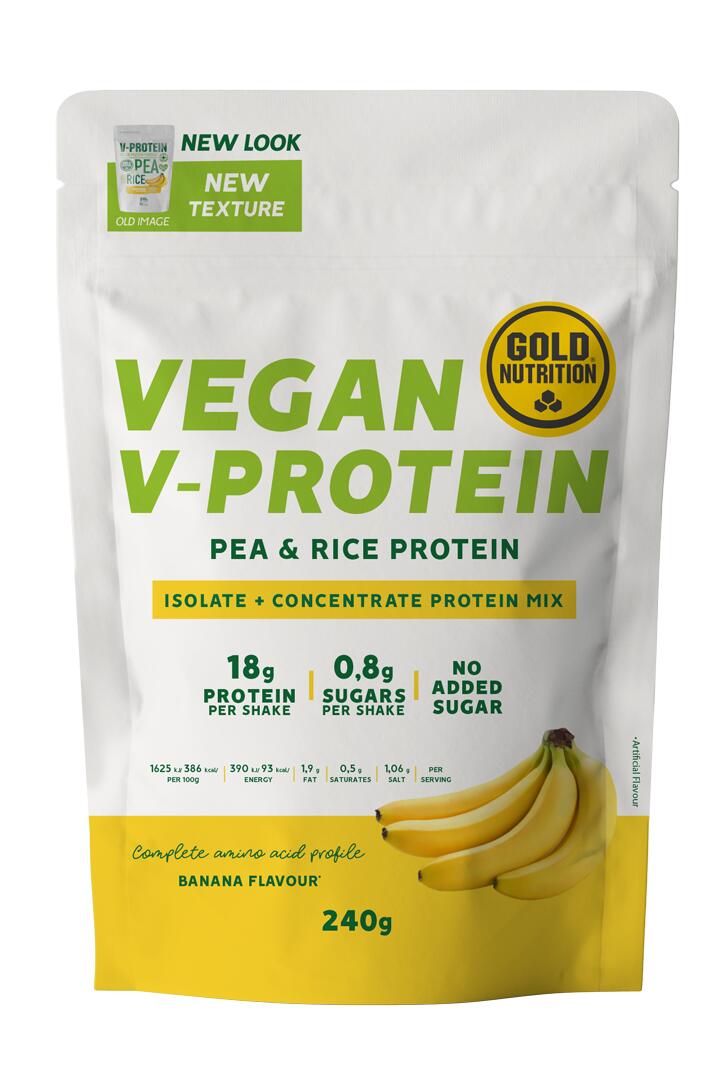 GOLD NUTRITION PROTEÍNA VEGETARIANA  V-PROTEIN BANANA - 240 G