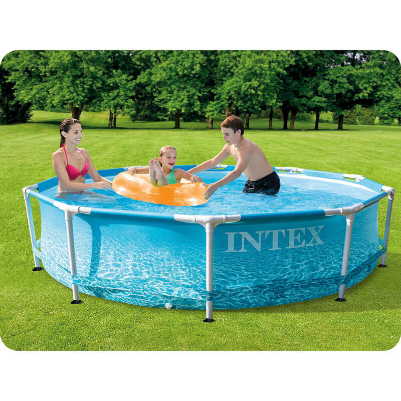 Piscina cu cadru metalic 16in1 INTEX 28208, rotunda, albastra, 305x76 cm