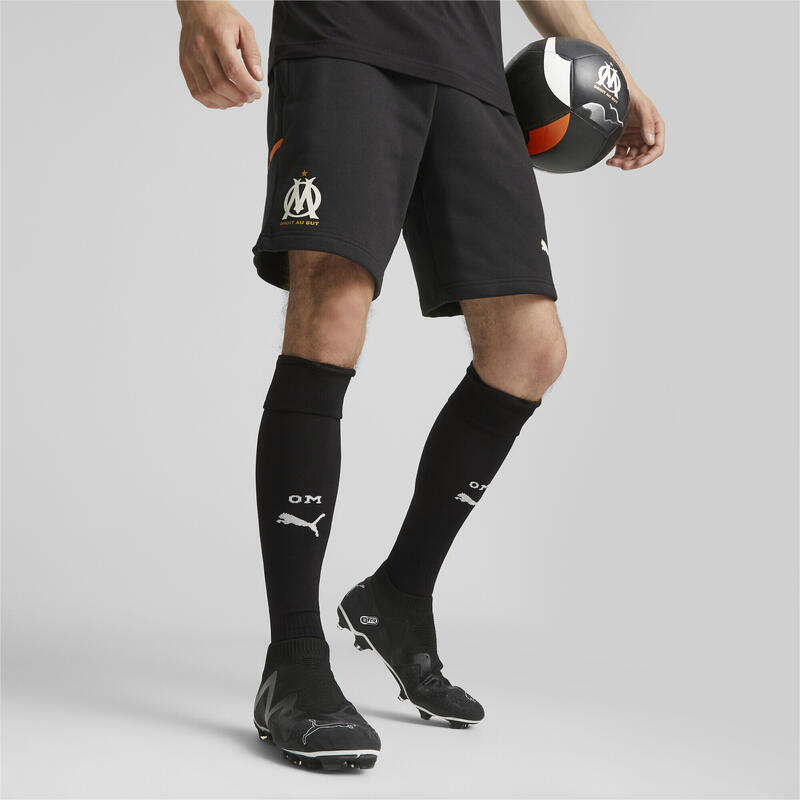 Shorts da calcio Olympique de Marseille Casuals PUMA Black Rickie Orange