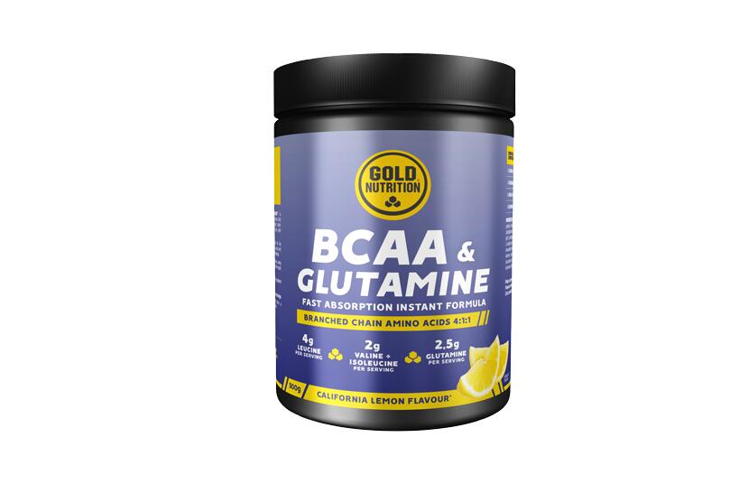 GOLD NUTRITION AMINOÁCIDOS ESSENCIAIS BCAA´S & GLUTAMINA EM PÓ LIMÃO- 300 G