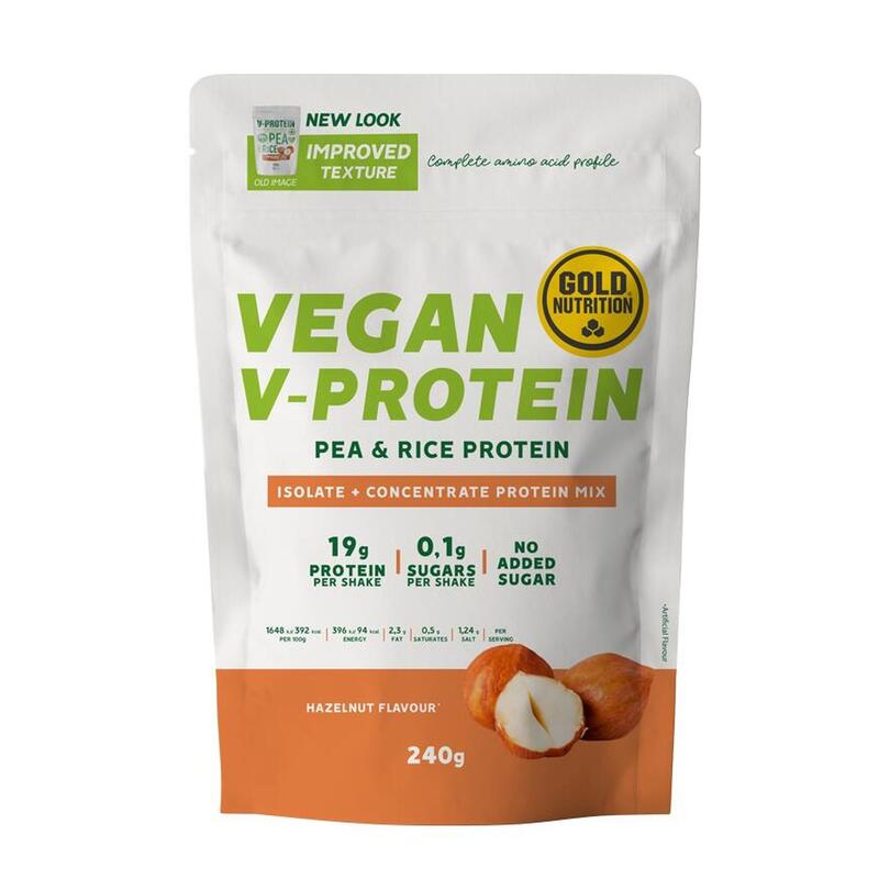 Pudra proteica vegetala, GoldNutrition, V Protein, Alune de Padure, 240 g