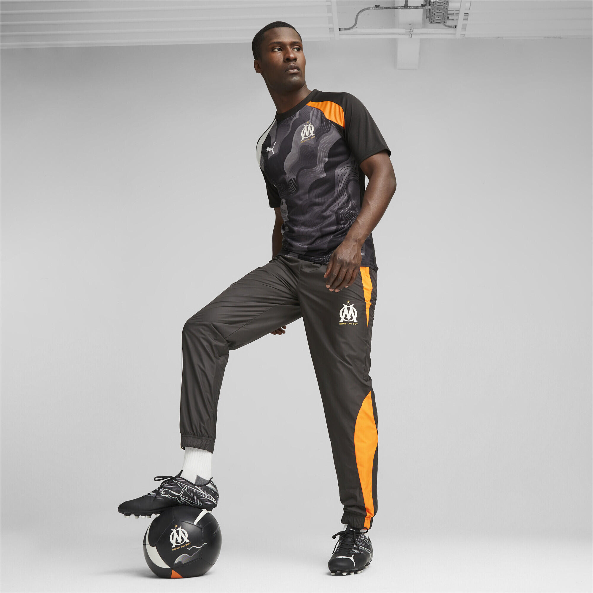Pantalon d'avant-match 23/24 Olympique de Marseille PUMA Black Flat Dark Gray 3/6