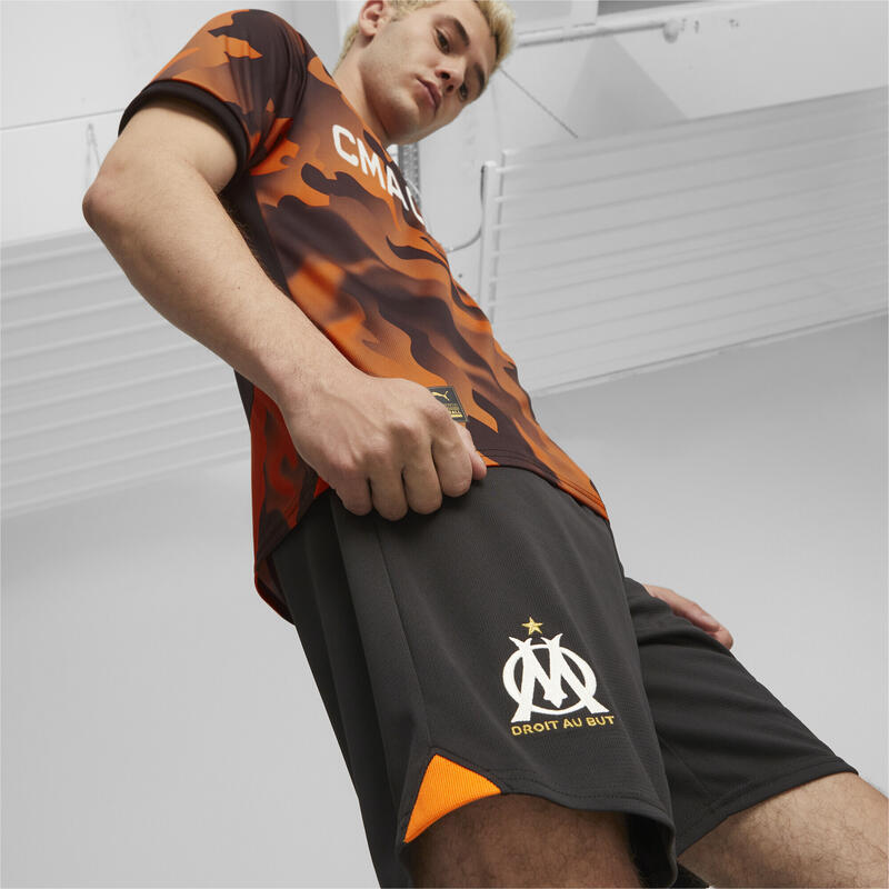 Olympique de Marseille Fußballshorts Herren PUMA Black Rickie Orange