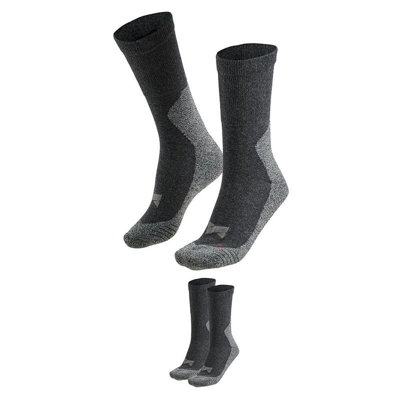 Chaussettes de randonnée anthracite pack de 2 adultes