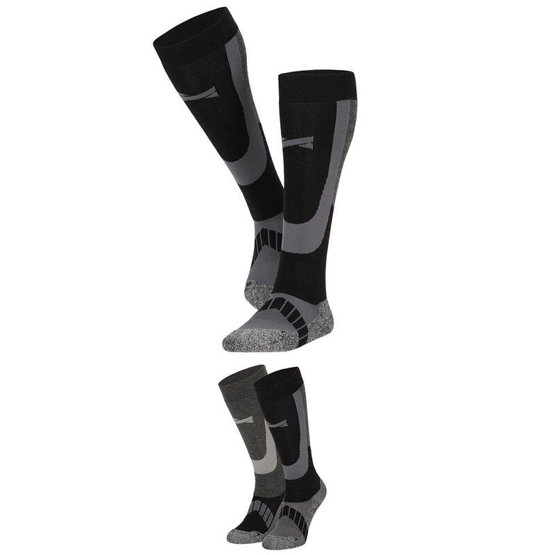 Xtreme unisex ski sokken schwarz (2-PACK)