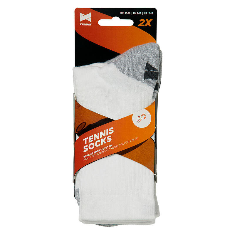 Xtreme – Tennis-/Padel-Socken – Unisex – 4er-Pack – Weiß – 42/45 – Tennissocken