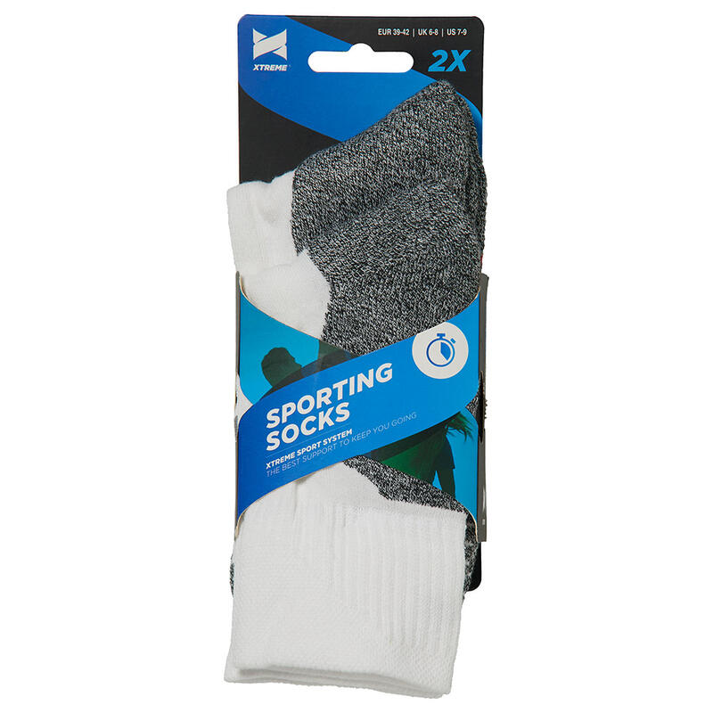 Xtreme - Chaussettes de sport Unisexe - Multi blanc - 2 paires - Chaussettes de