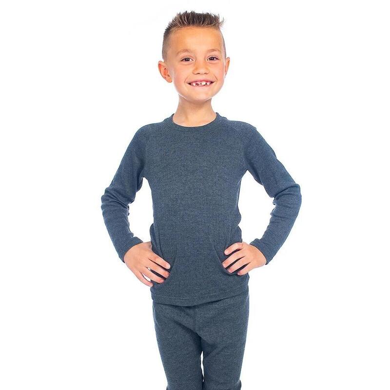 Heatkeeper - Thermo broek/shirt kids - Set - Antraciet - 140/146 - Thermokleding