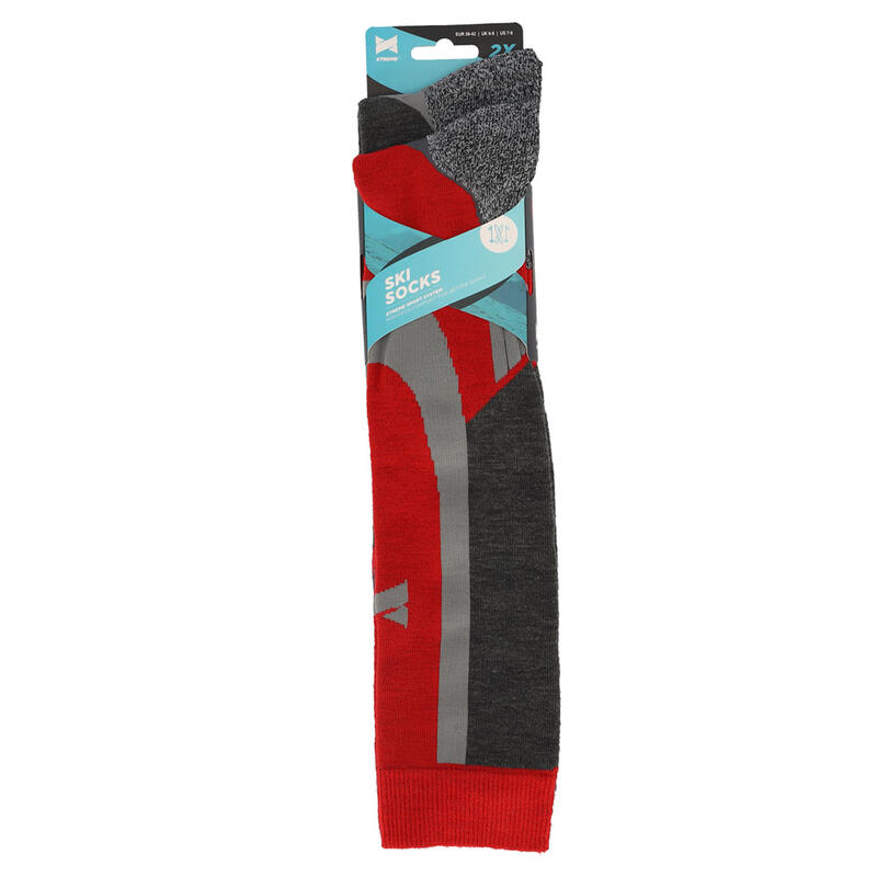 Chaussettes de ski Xtreme unisexes rouges (2-PACK)