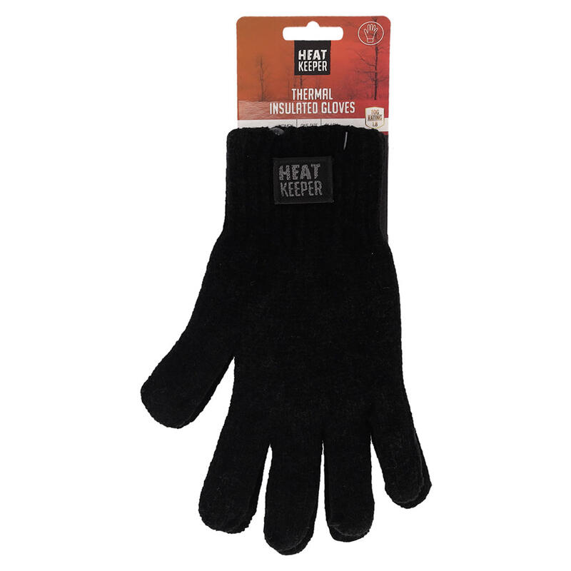 Heatkeeper – Thermo-Handschuhe Chenille Damen – Schwarz – Einheitsgröße – 1 Paar