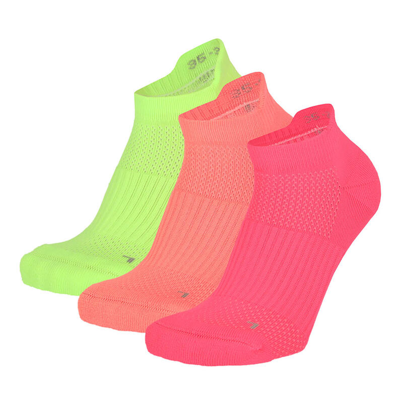 Xtreme – Fitness-Sneakersocken – Unisex – Multi Neon – 35/38 – 3 Paar –