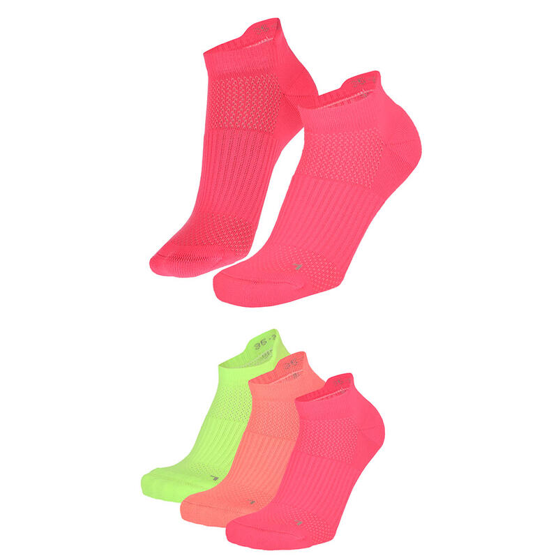 Xtreme - Fitness sneaker sokken - Unisex - Multi neon - 35/38 - 3-Paar - Sneaker