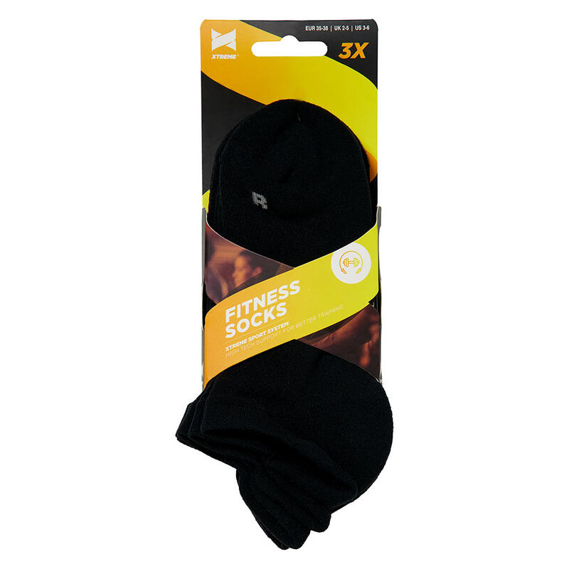 Lot de 6 paires de chaussettes Xtreme Fitness Sneaker noires