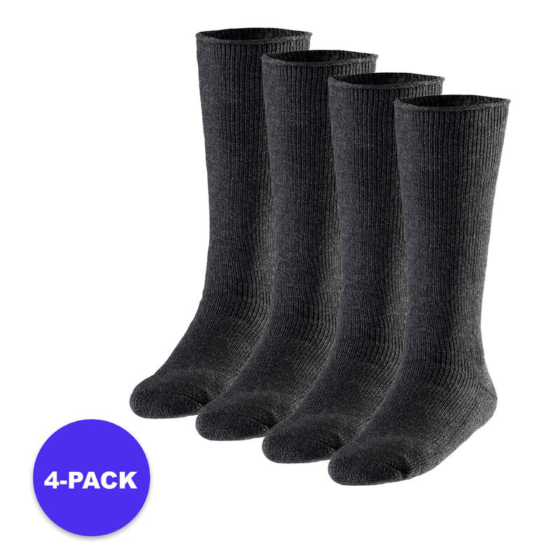 Heatkeeper hommes chaussettes thermo genoux anthracite 4-PACK