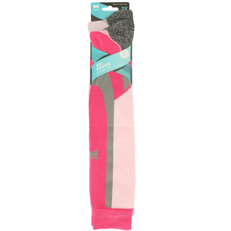 Xtreme - Skisokken Unisex - Multi roze - 35/38 - 2-Paar - Skisokken Heren -