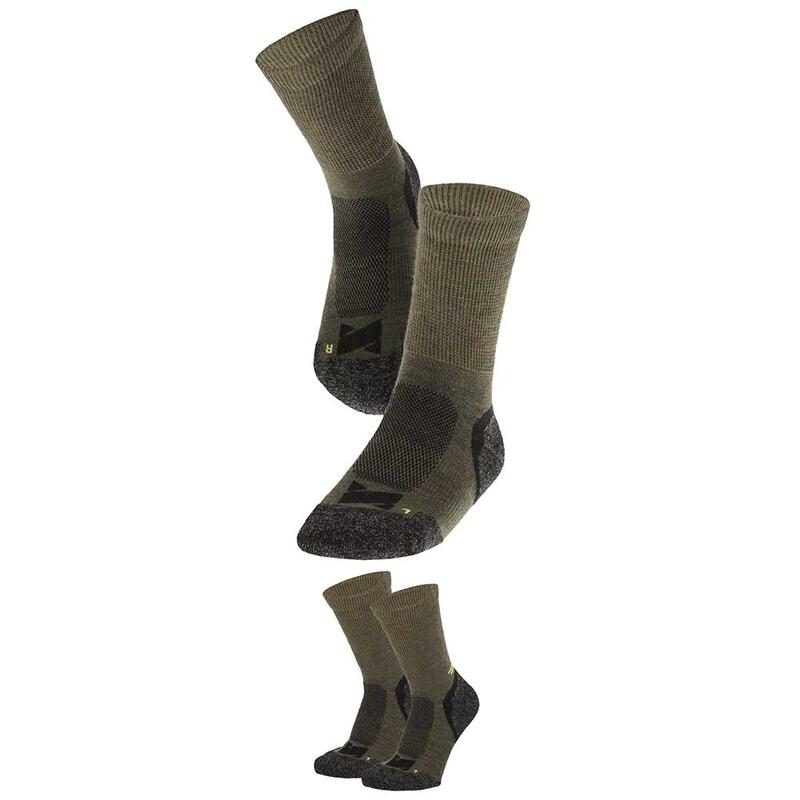 Chaussettes de randonnée vertes pour adultes (2-PACK)