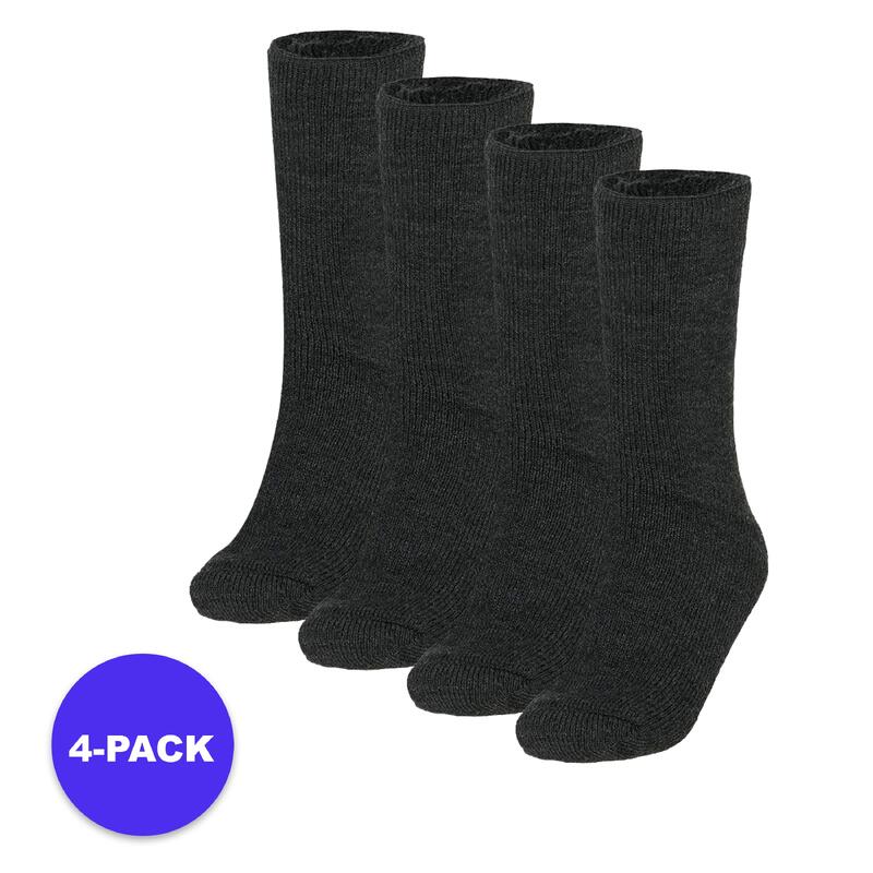 Thermo sokken dames - 4-Paar - Antraciet - Hoge dichtheid