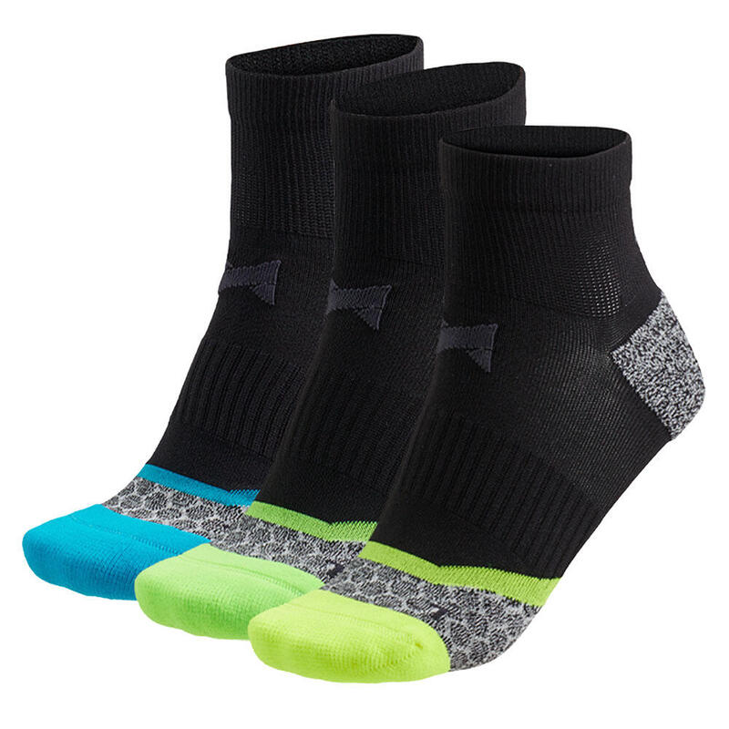 Xtreme Chaussettes de course mi-hauteur 3 paires Multicolore Noir