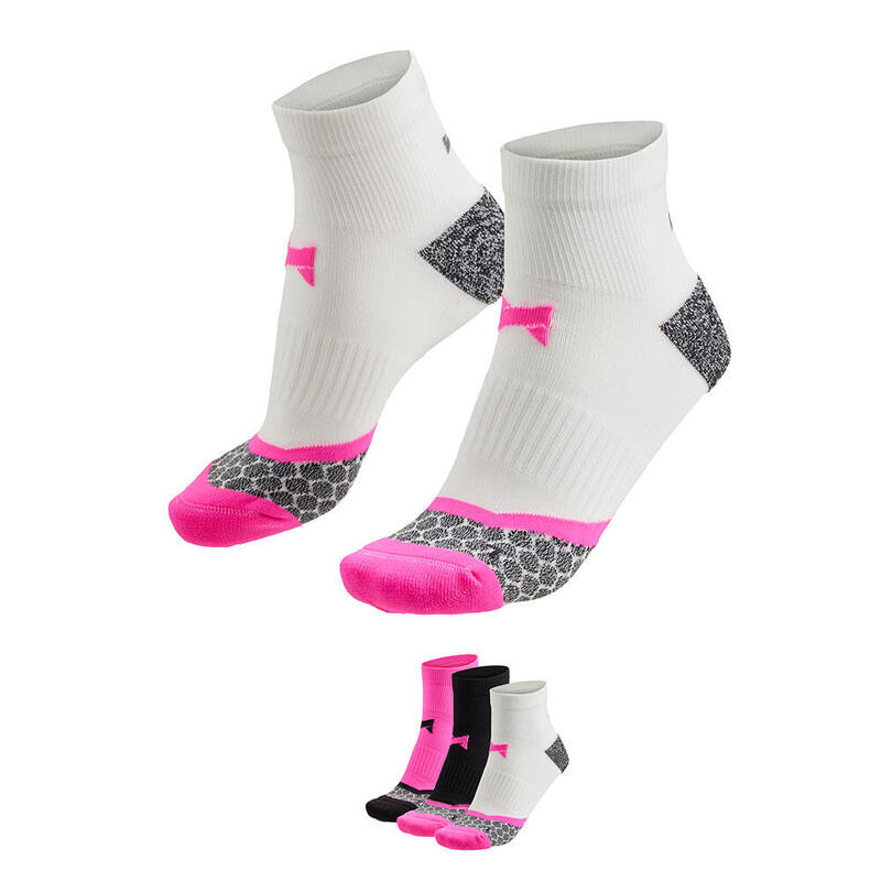 Xtreme Chaussettes de course mi-hauteur 3 paires Multicolore Pink