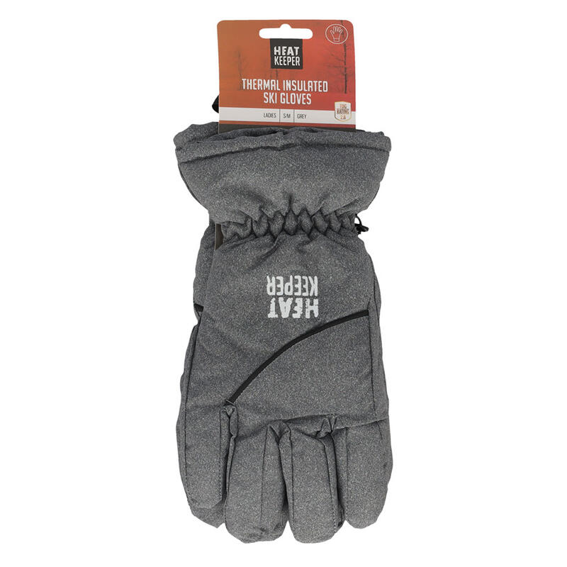 Heatkeeper – Skihandschuhe Damen – Grau – S/M – 1 Paar – Damen-Winterhandschuhe