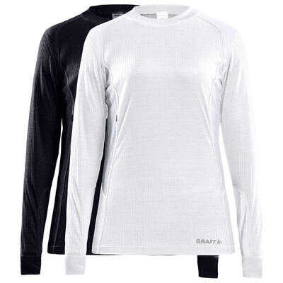 Thermo shirts craft core 2-pack baselayer top dames zwart/wit