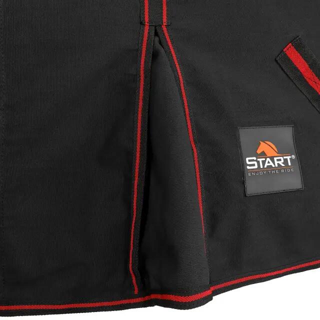 Stalldecke für Pferd und Pony START Cotton 38mmPP schwarz/rot