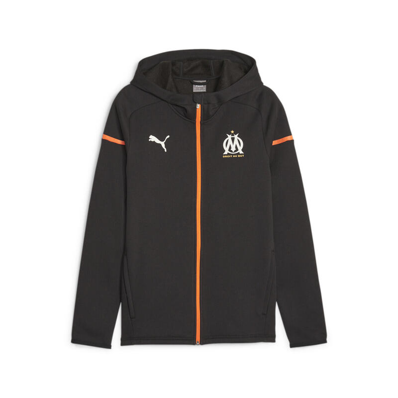Veste à capuche Casuals Olympique de Marseille PUMA Black Rickie Orange