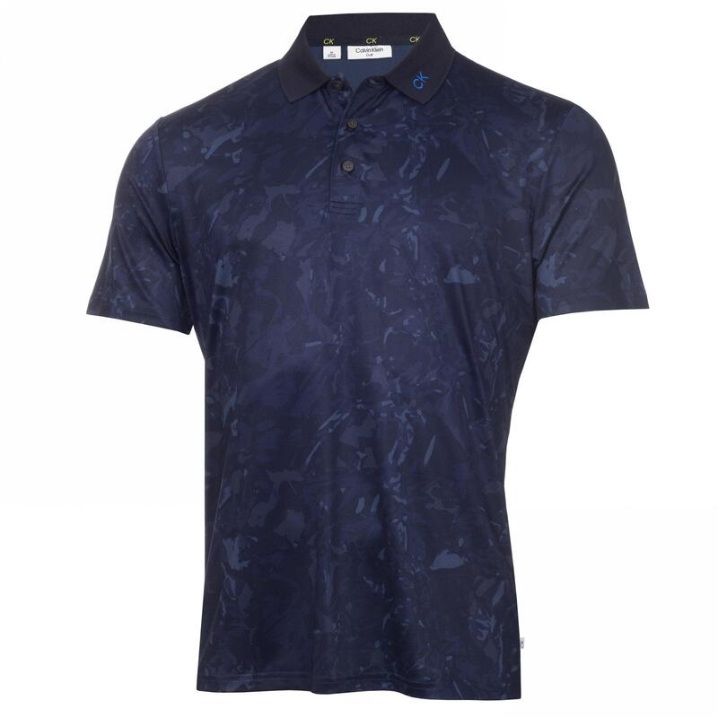 Calvin Klein Grunge Print Polo Navy