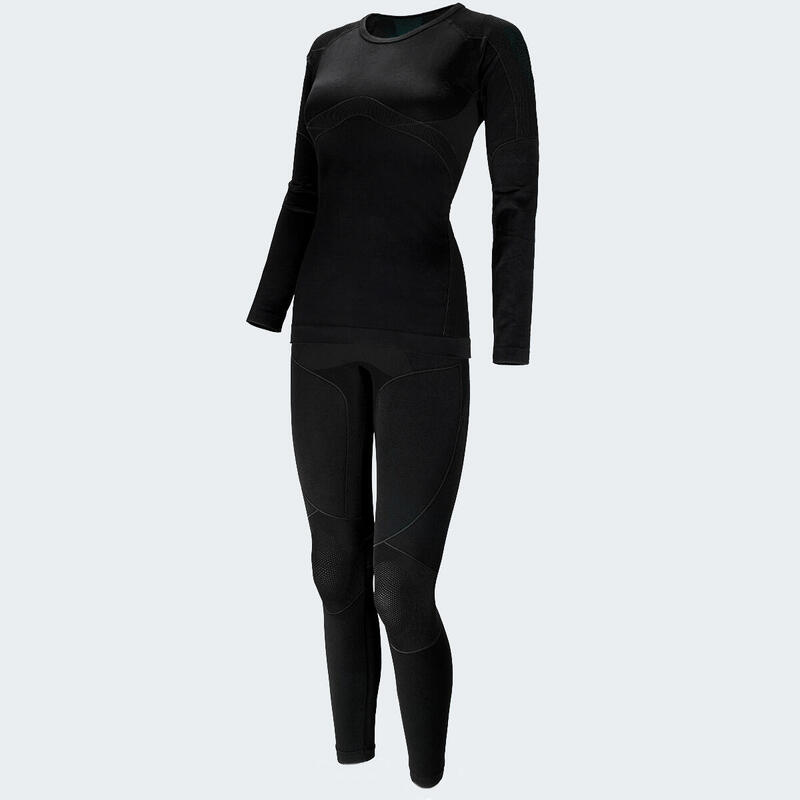 Conjunto de roupa interior funcional para senhoras | Seamless | Preto