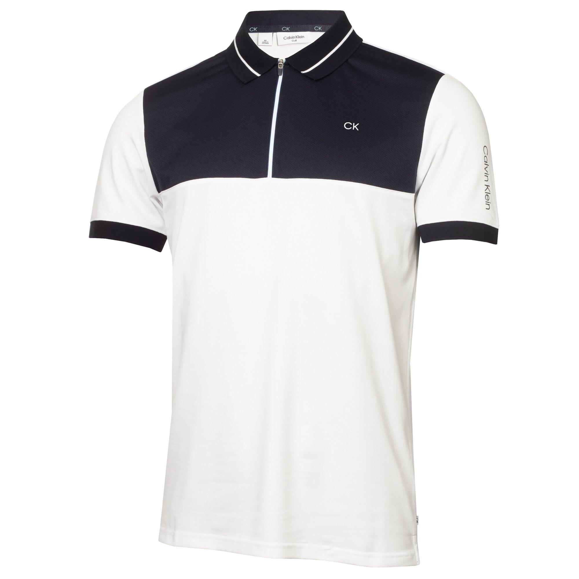 Calvin Klein Whitman Zipped Polo White/Navy 1/5