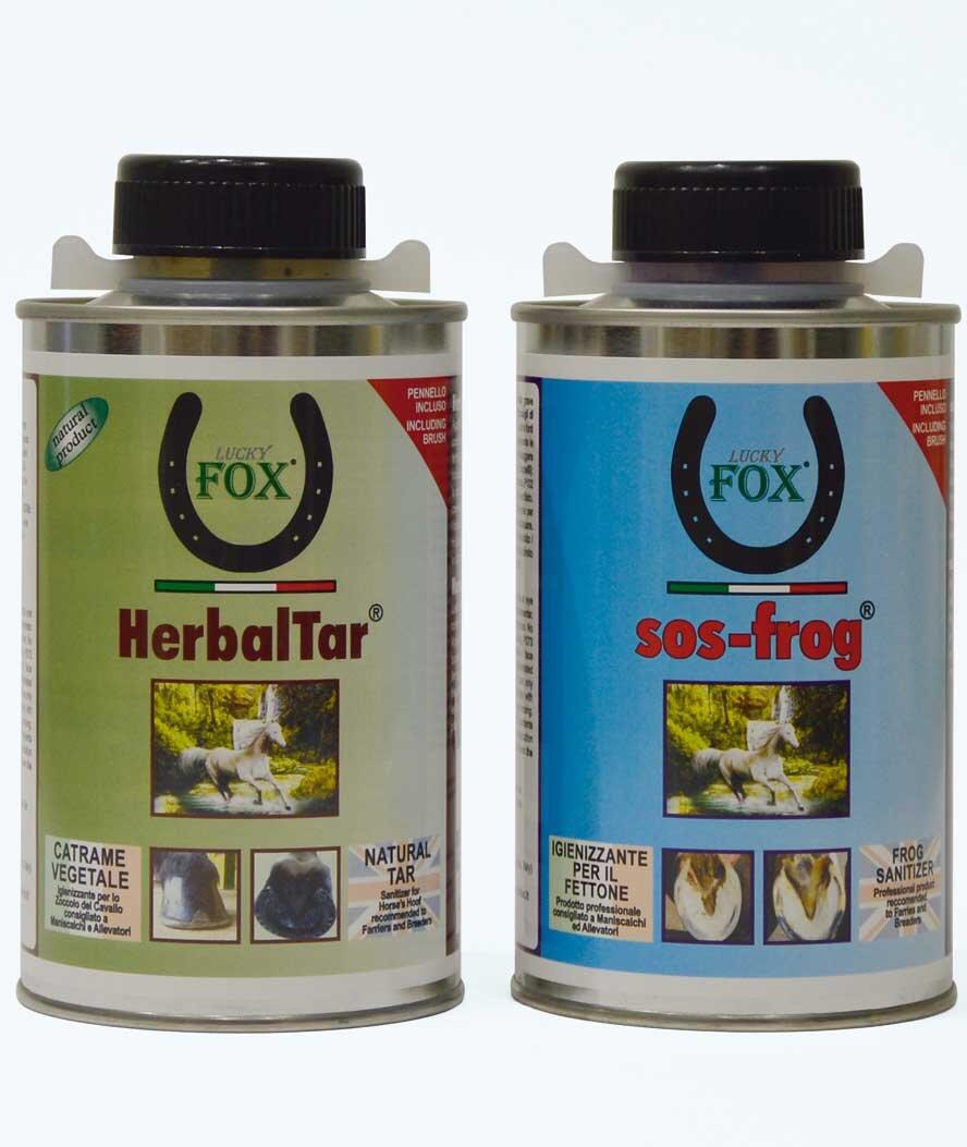 LUCKY FOX Set 2 pezzi cura dello zoccolo SOS Frog + Herbal Tar 500 ml prodotti professiona