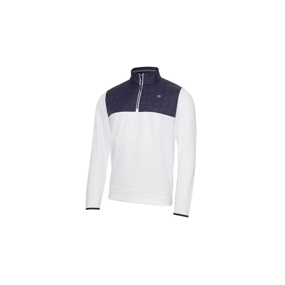 Calvin Klein VARDON HYBRID HALF ZIP - WHITE 1/4