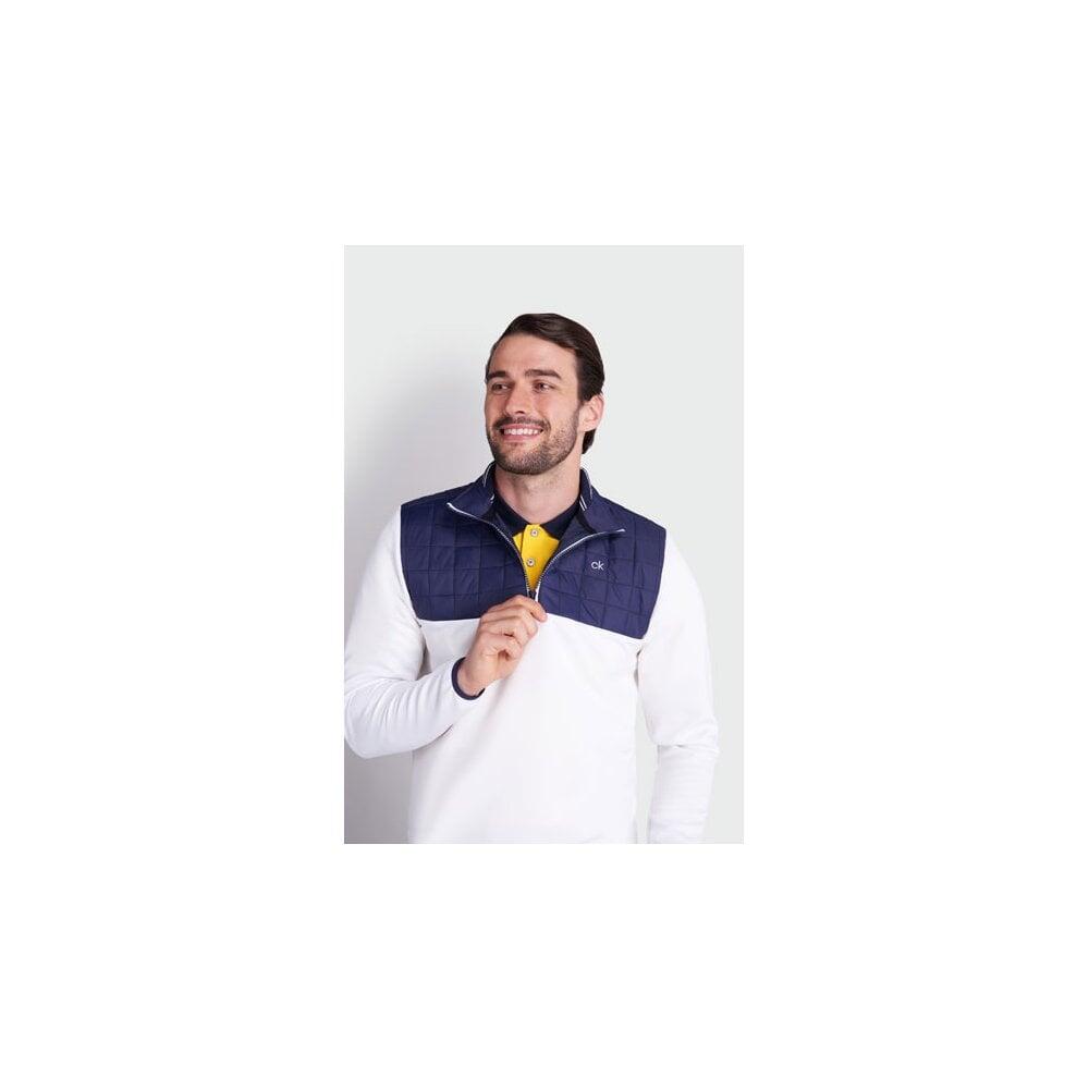 Calvin Klein VARDON HYBRID HALF ZIP - WHITE 3/4