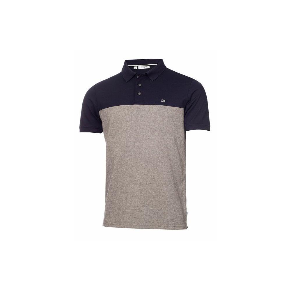 CALVIN KLEIN Calvin Klein COLOUR BLOCK POLO SHIRT Navy/Silver Marl